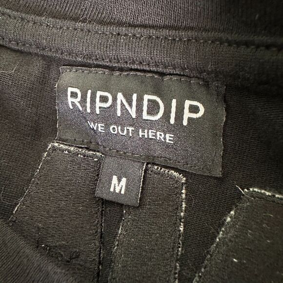 RIPNDIP Black Crew Neck Short Sleeve Tee Savage 1 Logo On Back M - Picture 8 of 13